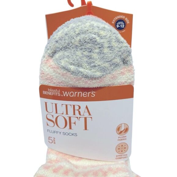 Warner’s Women’s Blissful Benefits Ultra Soft Fluffy Socks 5 Pairs - Picture 2 of 5